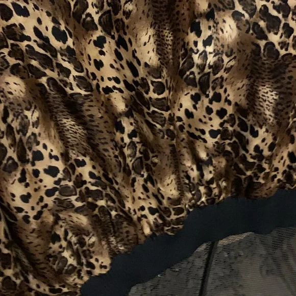 XL 100% Silk cheetah leopard print bomber jacket - Picture 11 of 14